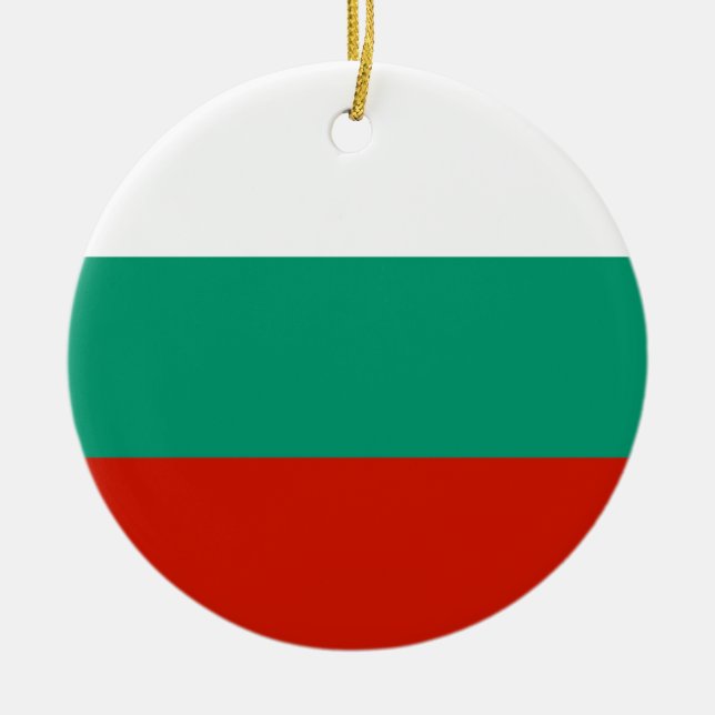 Bulgarien flagga julgransprydnad keramik (Framsidan)