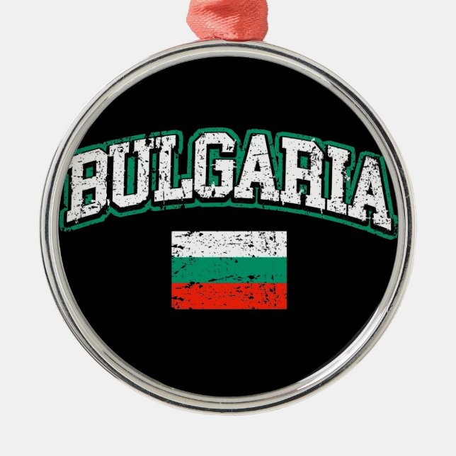 Bulgarien Flagga Julgransprydnad Metall (Framsidan)