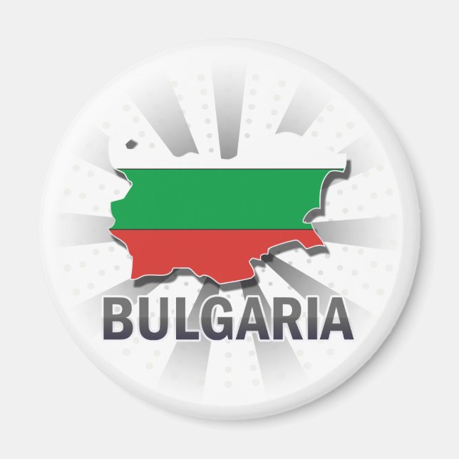 Bulgarien Flagga Karta 2.0 Magnet (Framsidan)