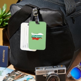 Bulgarien flagga karta bagagebricka