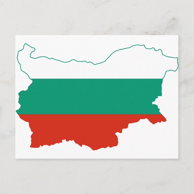 Bulgarien Flagga karta BG Vykort (Framsida)