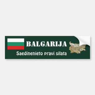 Bulgarien Flagga + Karta Bildörslapp Bildekal
