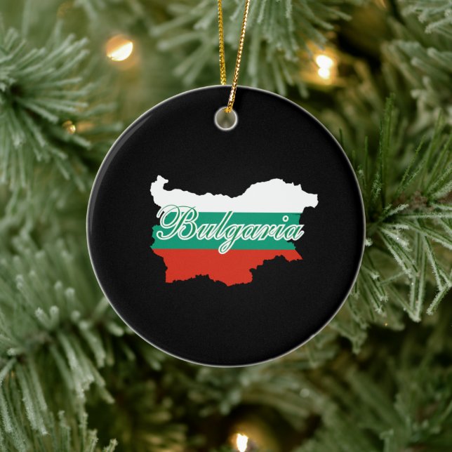 Bulgarien flagga karta julgransprydnad keramik (Träd)
