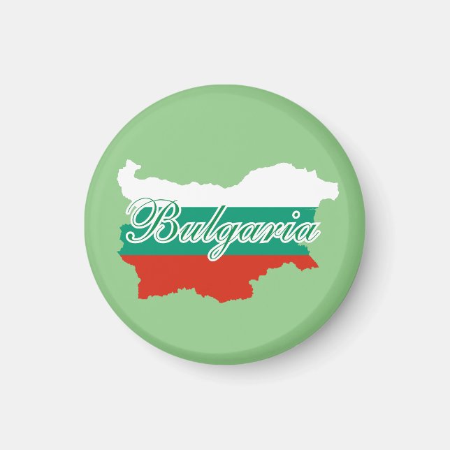 Bulgarien flagga karta magnet (Framsidan)