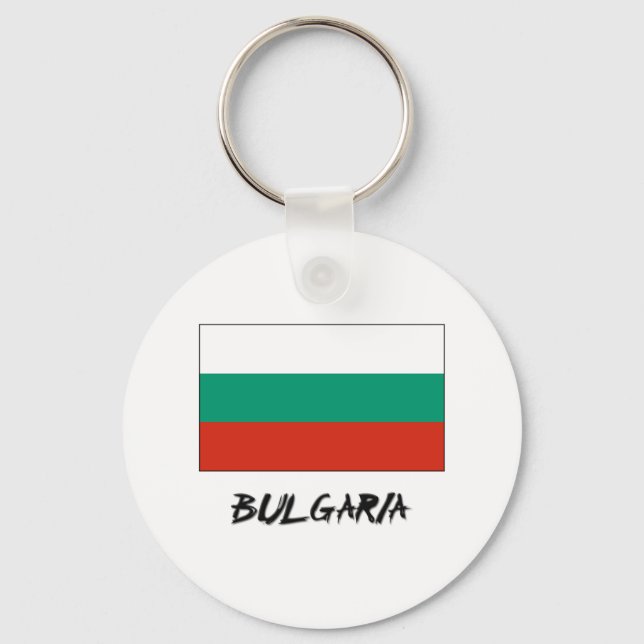 Bulgarien Flagga Nyckelring (Framsida)