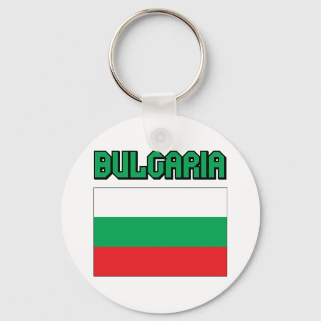 Bulgarien Flagga Nyckelring (Framsida)