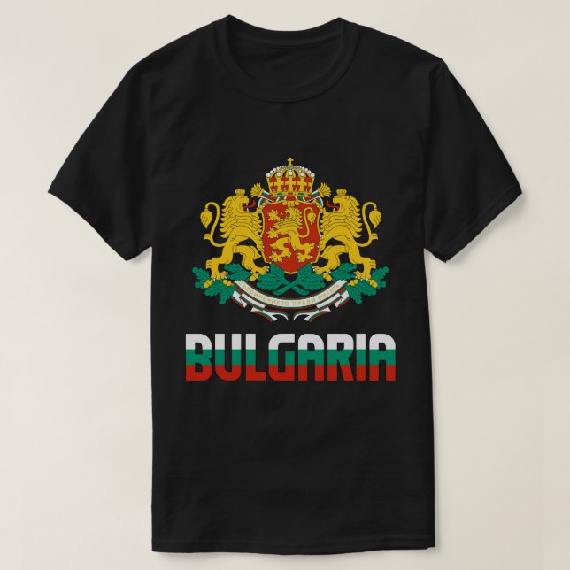 Bulgarien Flagga och Jacka av Arm Patriotic T Shirt (Design framsida)