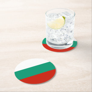 Bulgarien flagga underlägg papper rund