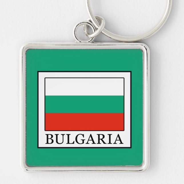Bulgarien Fyrkantig Silverfärgad Nyckelring (Framsidan)