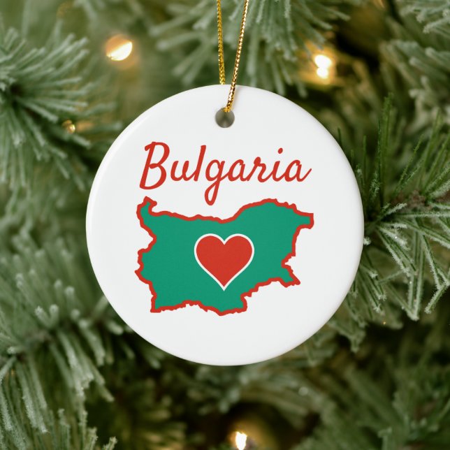 Bulgarien Karta Julgransprydnad Keramik (Träd)