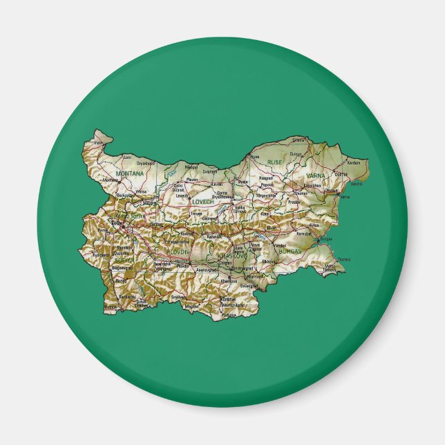 Bulgarien Karta Magnet (Framsidan)