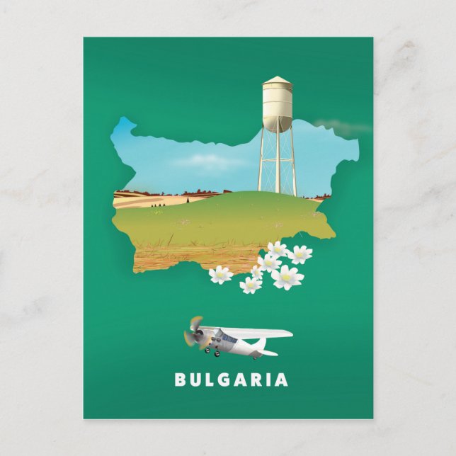 Bulgarien kartresa tryck vykort (Framsida)