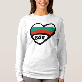 Bulgarien Land Code Flagga Heart, BGR T Shirt