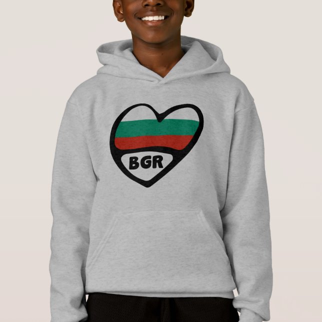 Bulgarien Land Code Flagga Heart, BGR T Shirt (Framsida)