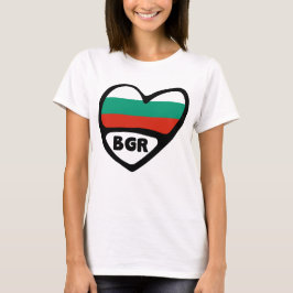 Bulgarien Land Code Flagga Heart, BGR T Shirt