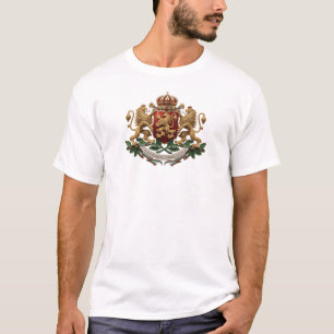 Bulgarien landsflagga symbol emblem vapen armar em t shirt