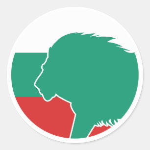Bulgarien Lejona bulgariska nationella Flagga Runt Klistermärke