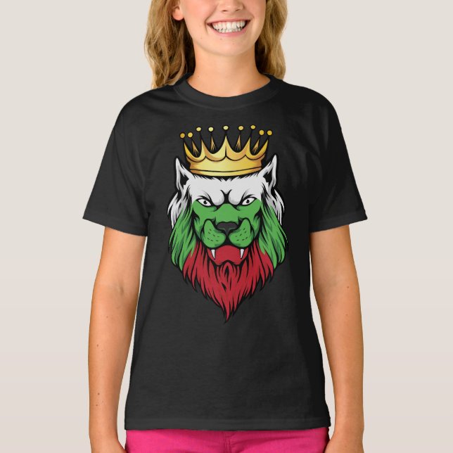 Bulgarien Lejona Kung Flagga T Shirt (Framsida)