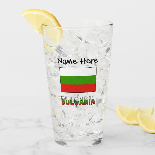 Bulgarien och Bulgariens flagga Personlig  Glaskopp (Framsida Ice)