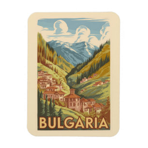 Bulgarien Painterly Illustration Travel Art Vintag Magnet