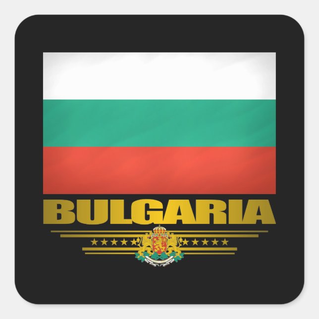Bulgarien-Pridet Fyrkantigt Klistermärke (Framsida)