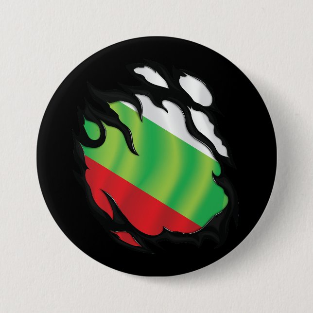 Bulgarien Rippad Flagga Knapp (Framsida)