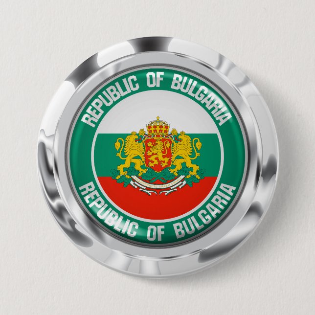 Bulgarien Round Emblem Knapp (Framsida)