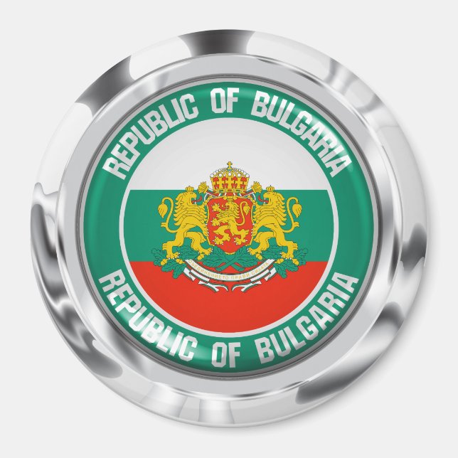Bulgarien Round Emblem Magnet (Framsidan)