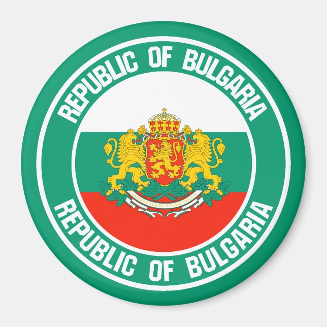 Bulgarien Round Emblem Magnet (Framsidan)