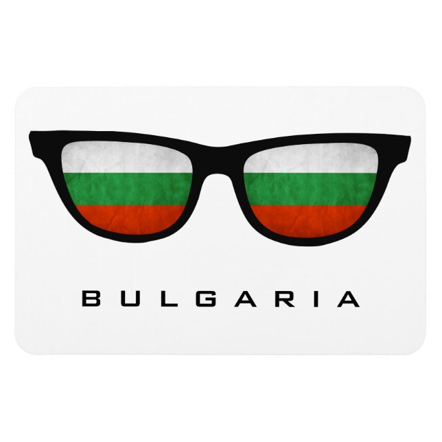 Bulgarien Shades anpassningsbar text & färg magnet (Horisontell)