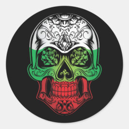 Bulgarien Skull och Ro Flagga Runt Klistermärke