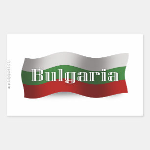 Bulgarien som vinkar flagga rektangulärt klistermärke