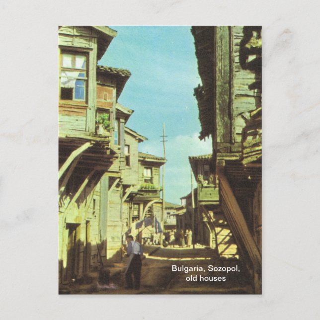 Bulgarien, Sozopol, gamla hus Vykort (Framsida)