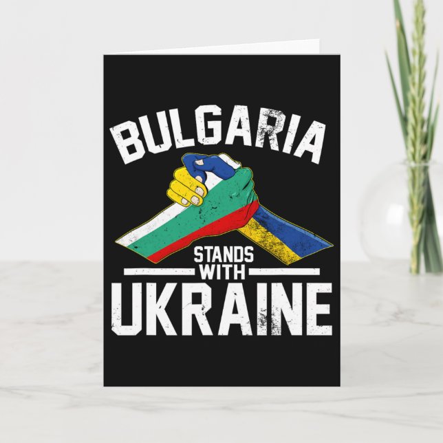 Bulgarien Står Med Ukraina Ukrainsk Bulgarisk F Kort (Framsida)