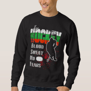 Bulgarien Supporter Blood Sweat No Fears Ice Hocke Lång Ärmad Tröja
