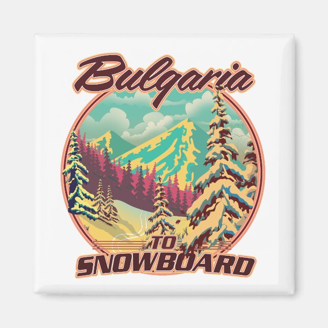 Bulgarien till Snowboard Magnet (Framsidan)