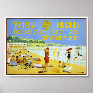 Bulgarien Varna Vintage Resoraffisch Återställd Poster