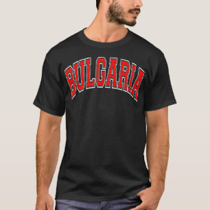 Bulgarien Varsity Stil Red Tet T Shirt