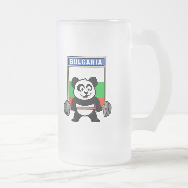 Bulgarien Weightlyftande Panda Frostat Ölglas (Höger)
