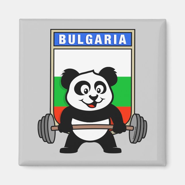 Bulgarien Weightlyftande Panda Magnet (Framsidan)