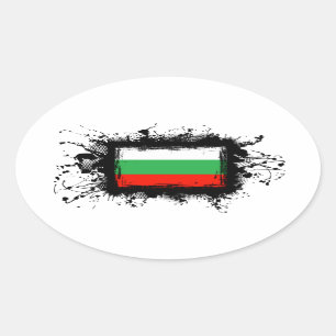 Bulgarienflagga Ovalt Klistermärke