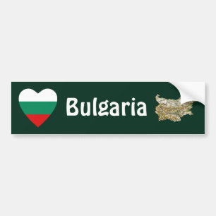 Bulgarienflaggahjärta + Kartabildekal Bildekal