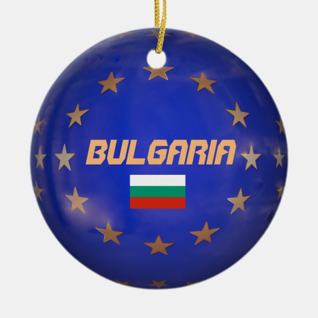 Bulgariens Europakrets jul Ornamet Julgransprydnad Keramik (Framsidan)