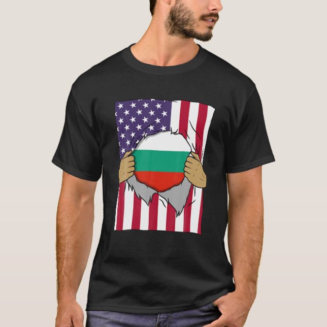 Bulgariens Flagga Inside Me Home Pride Bulgariska  T Shirt (Framsida)