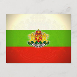 Bulgariens Flagga med Jackande av Arm Vykort