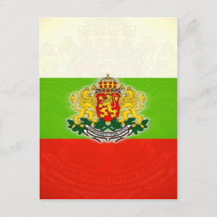 Bulgariens Flagga med Jackande av Arm Vykort