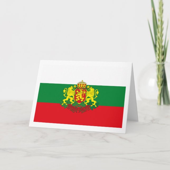 Bulgariens Flagga w COA-gratulationskort Kort (Framsida)