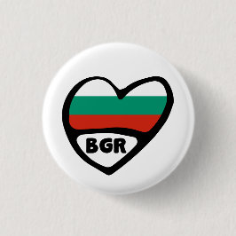 Bulgariens Land Code Flagga Heart Pin Badge, BGR Knapp