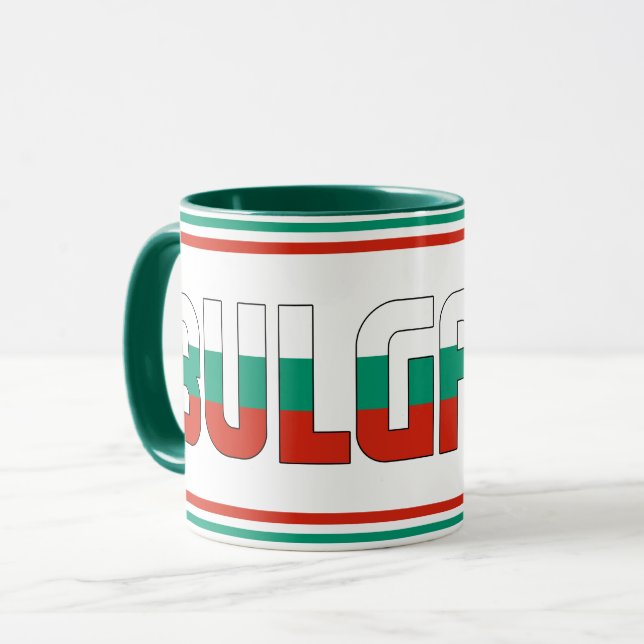 Bulgariens nationella Flagga Patriotic Coffee Mugg (Framsida vänster)