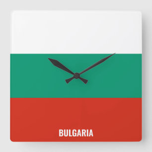 Bulgariens nationella Flagga Patriotic Fyrkantig Klocka